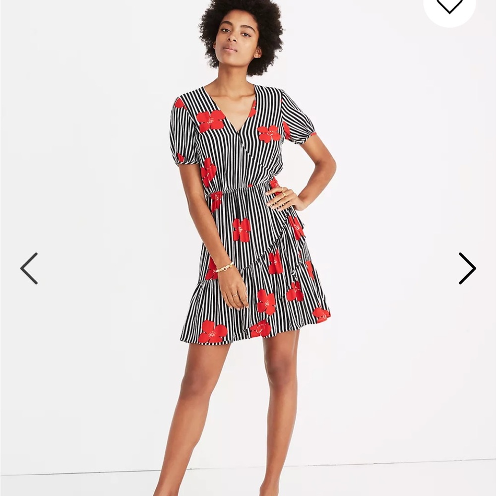 Madewell Ruffle Wrap Dress Candied Orchids 4 - Picture 7 of 11